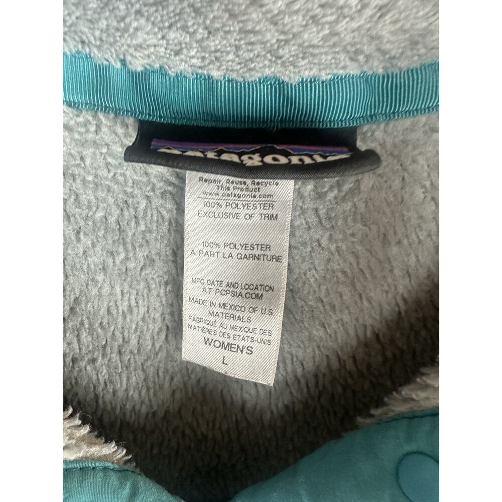 Patagonia Women's Re-Tool Snap-T Fleece Pullover Gray Teal Blue Women's Large - Picture 3 of 6